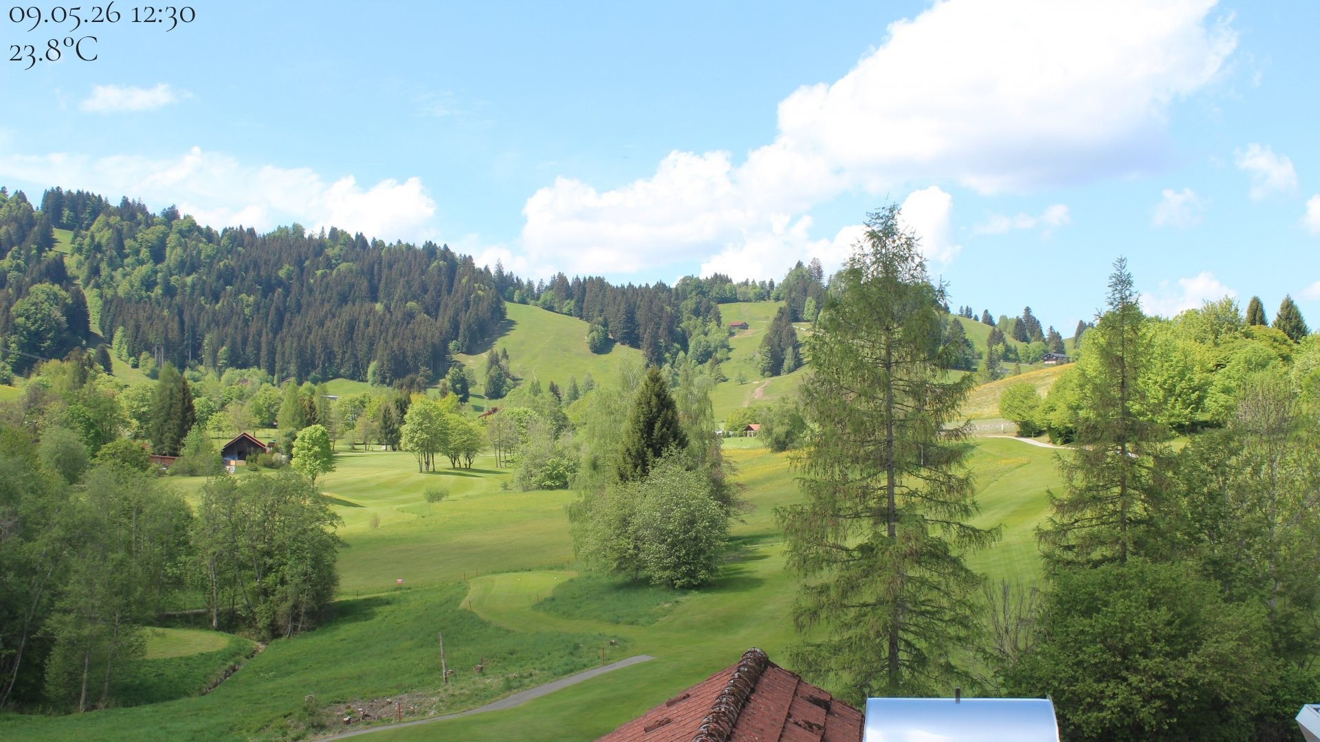 Archiv Foto Webcam Biohotel Schratt in Oberstaufen - Blick Golfplatz