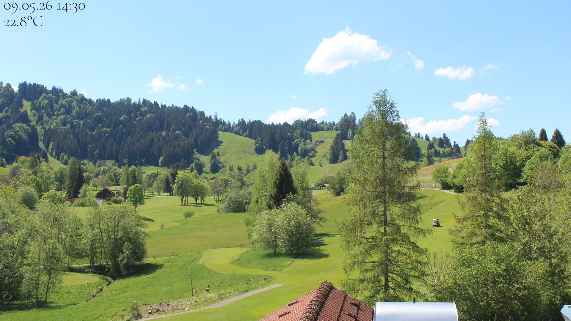 Archiv Foto Webcam Biohotel Schratt in Oberstaufen - Blick Golfplatz