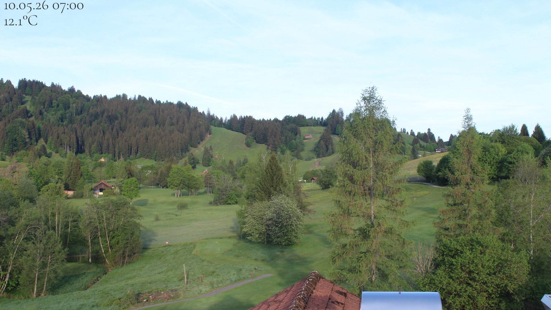 Archiv Foto Webcam Biohotel Schratt in Oberstaufen - Blick Golfplatz