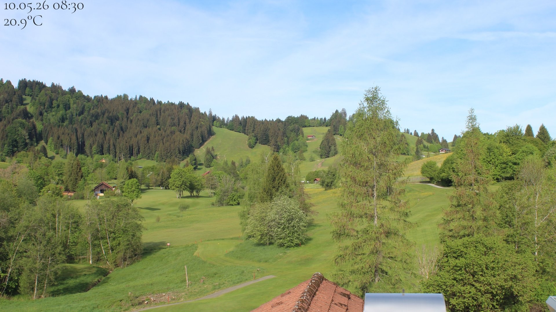 Archiv Foto Webcam Biohotel Schratt in Oberstaufen - Blick Golfplatz