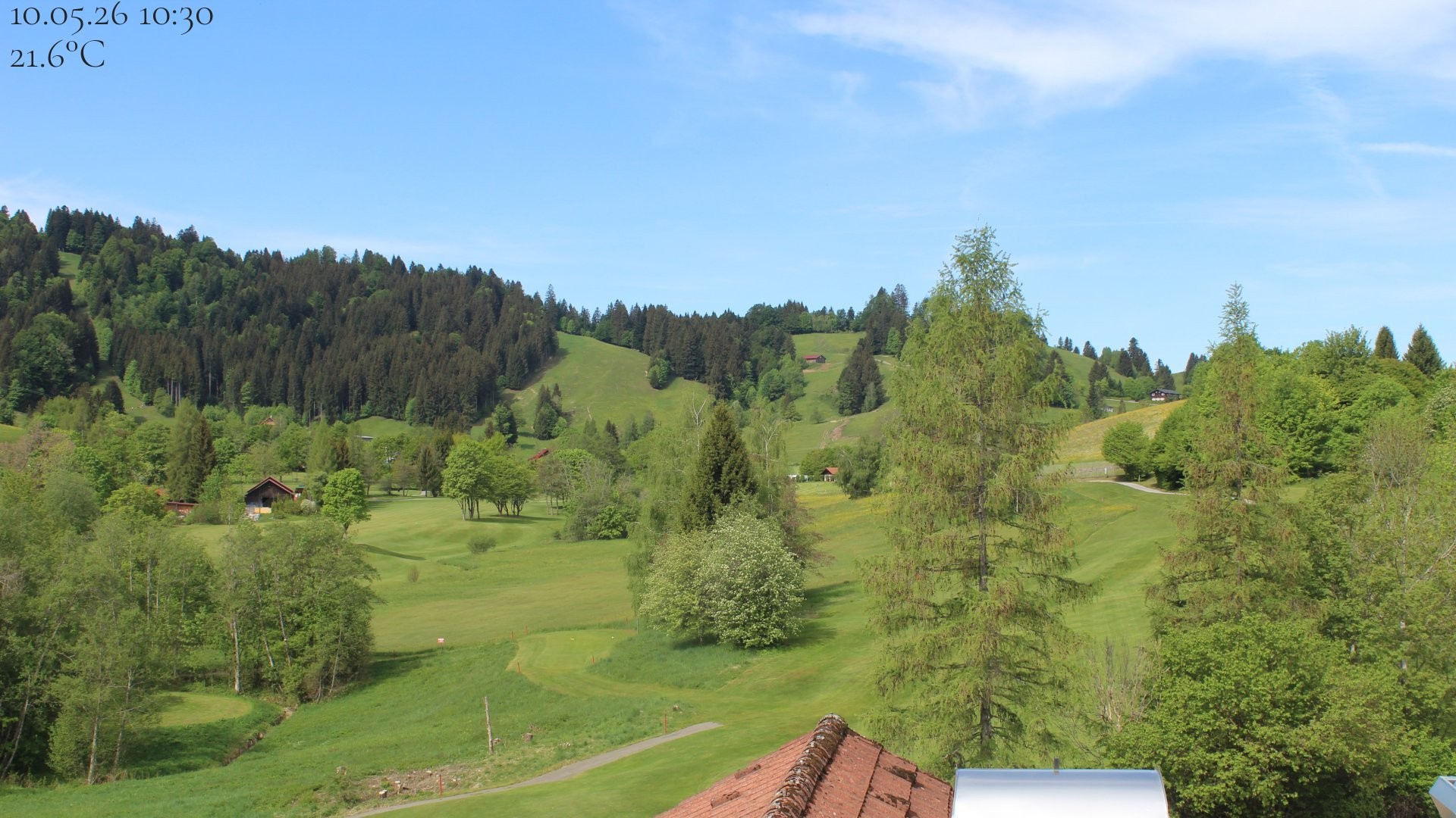 Archiv Foto Webcam Biohotel Schratt in Oberstaufen - Blick Golfplatz