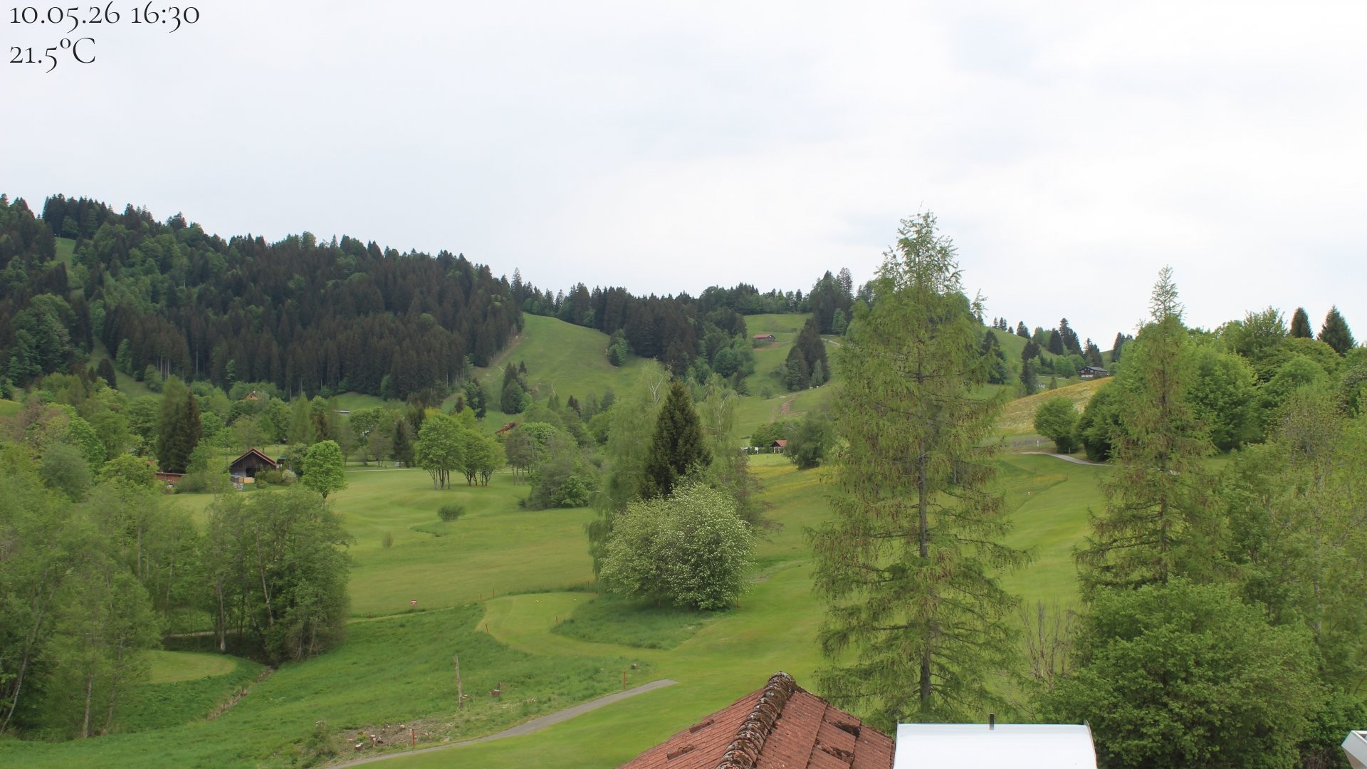 Archiv Foto Webcam Biohotel Schratt in Oberstaufen - Blick Golfplatz