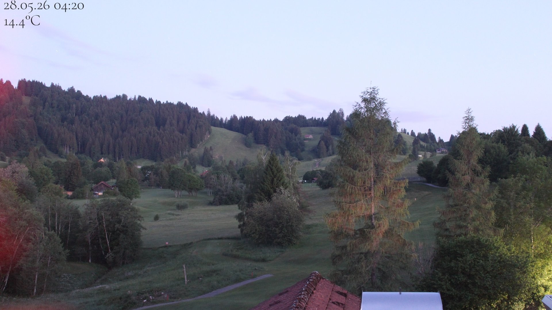 Archived image Webcam Hotel Schratt in Oberstaufen - View Golf Course