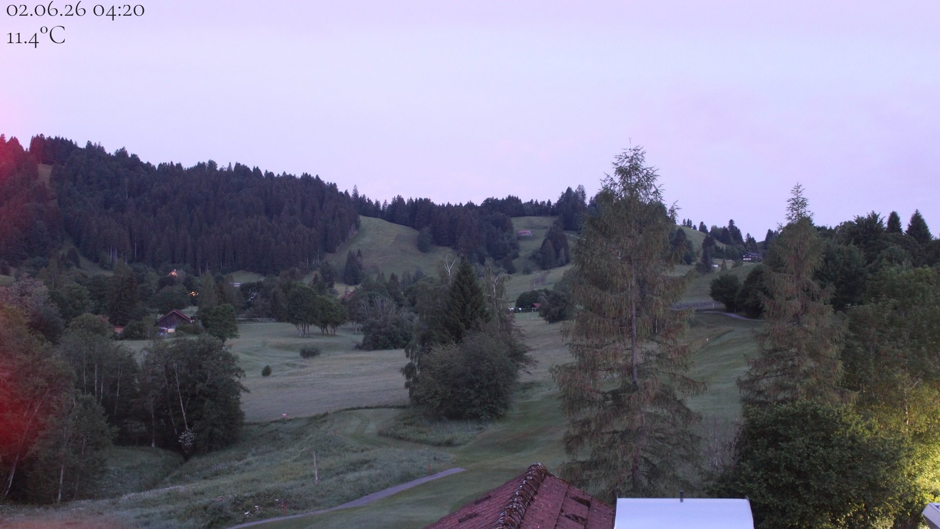 Archiv Foto Webcam Biohotel Schratt in Oberstaufen - Blick Golfplatz