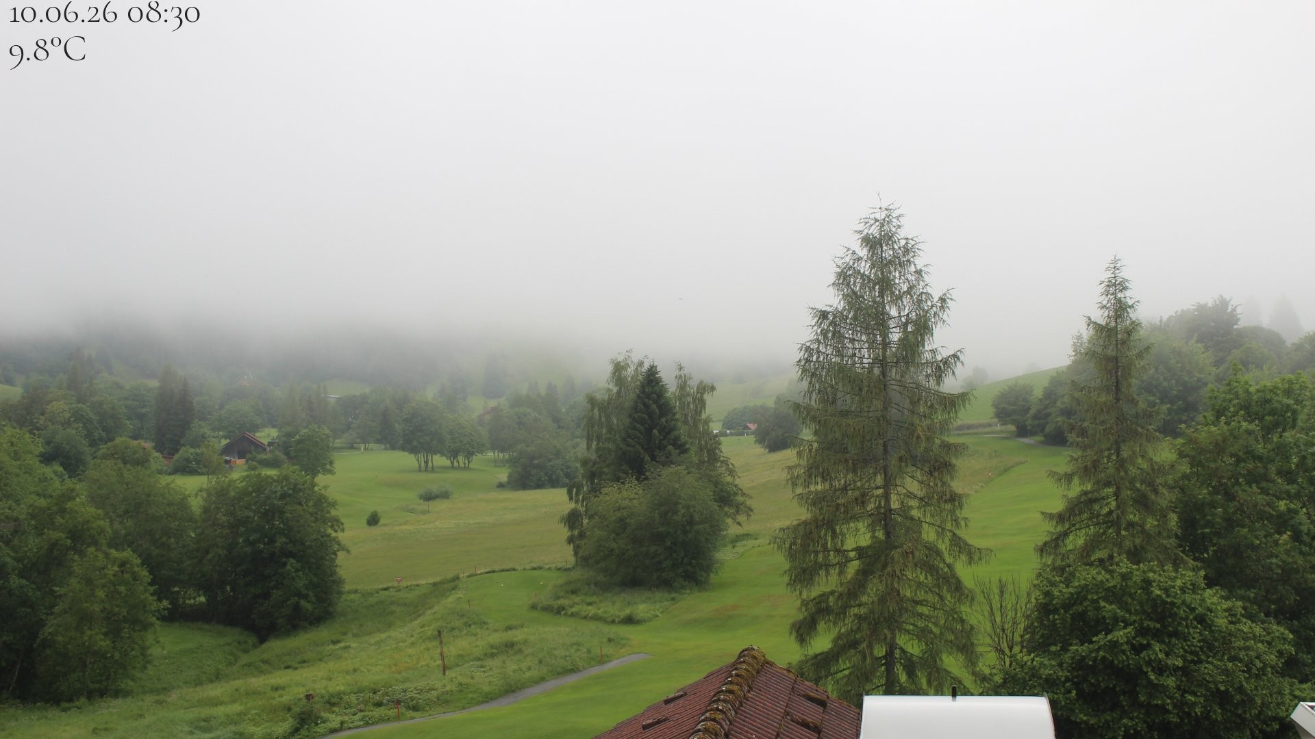 Archived image Webcam Hotel Schratt in Oberstaufen - View Golf Course