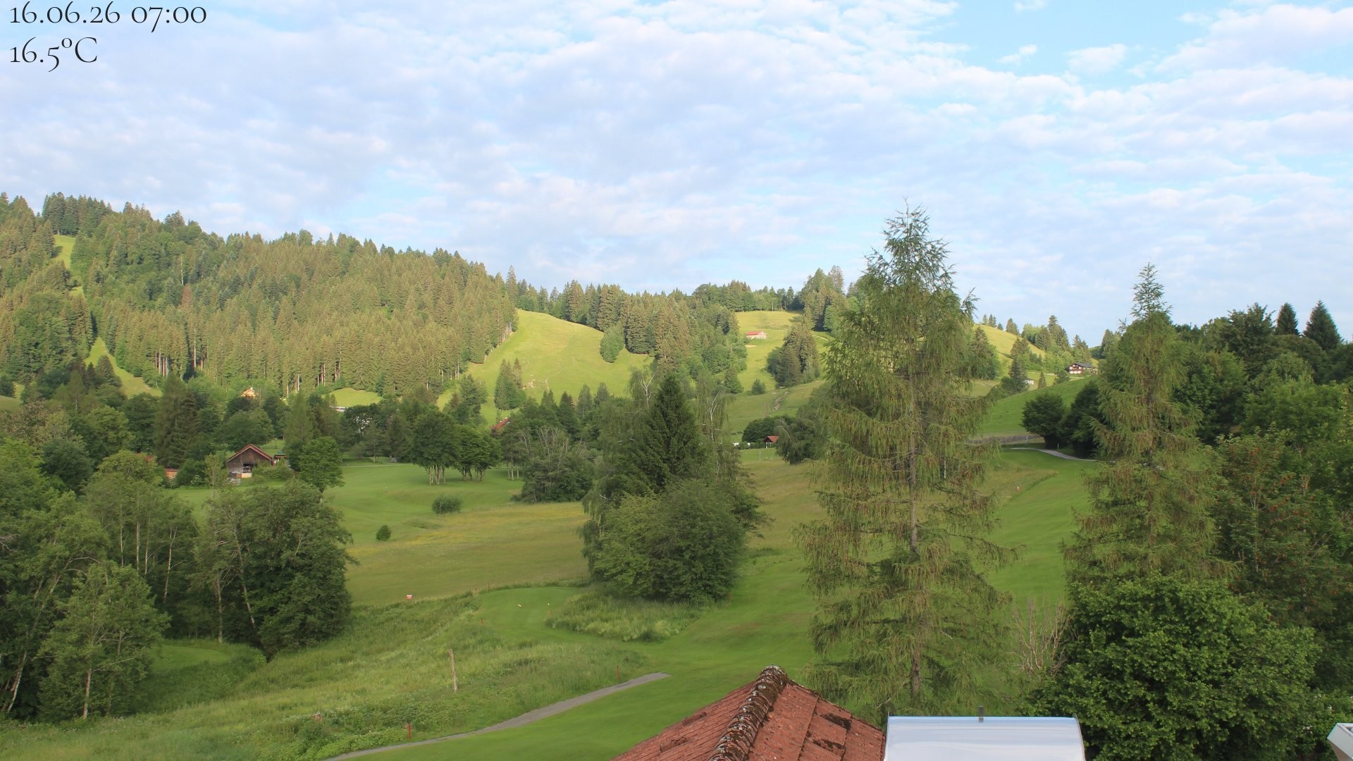 Archiv Foto Webcam Biohotel Schratt in Oberstaufen - Blick Golfplatz