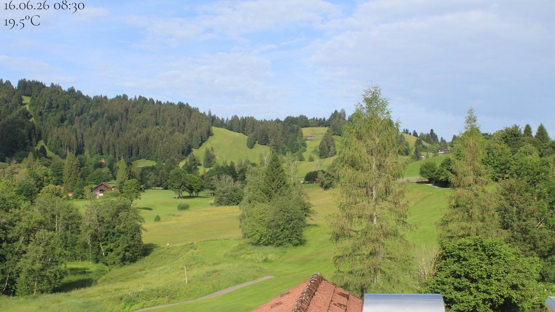 Archiv Foto Webcam Biohotel Schratt in Oberstaufen - Blick Golfplatz