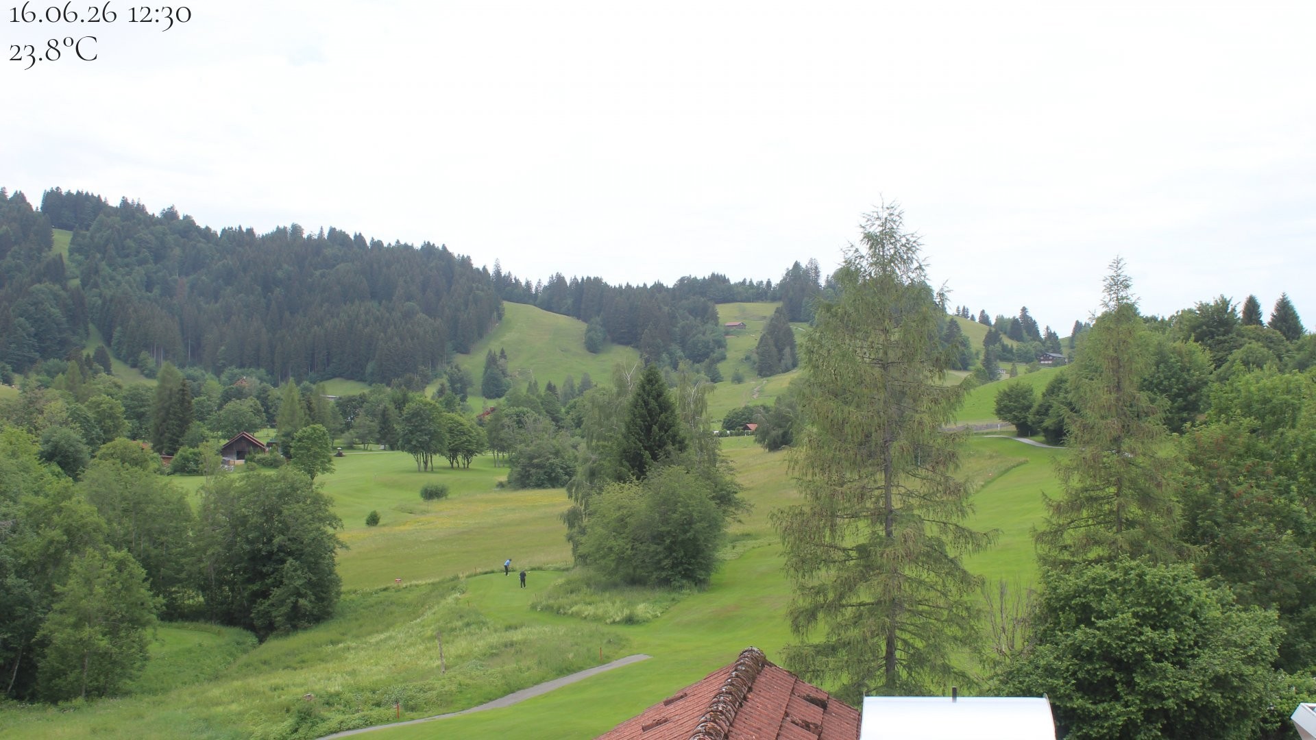 Archiv Foto Webcam Biohotel Schratt in Oberstaufen - Blick Golfplatz