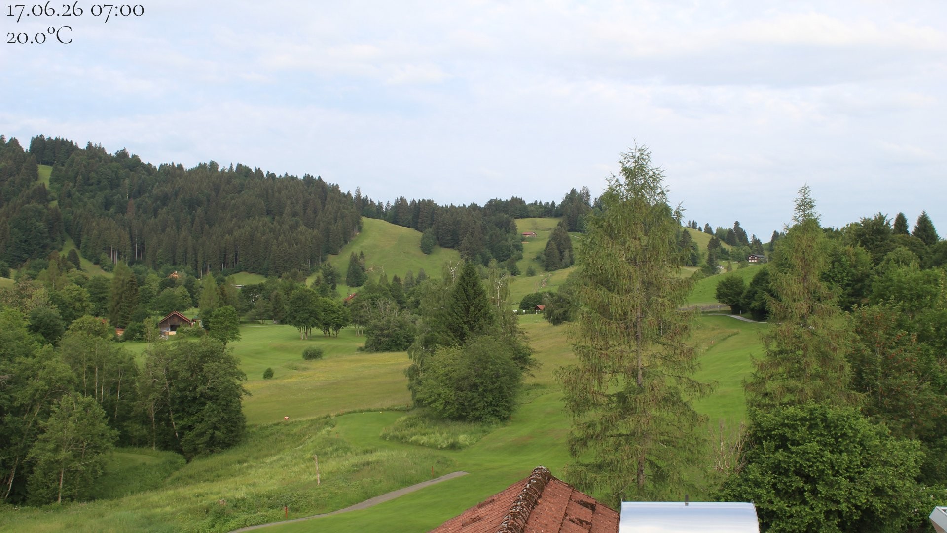 Archived image Webcam Hotel Schratt in Oberstaufen - View Golf Course