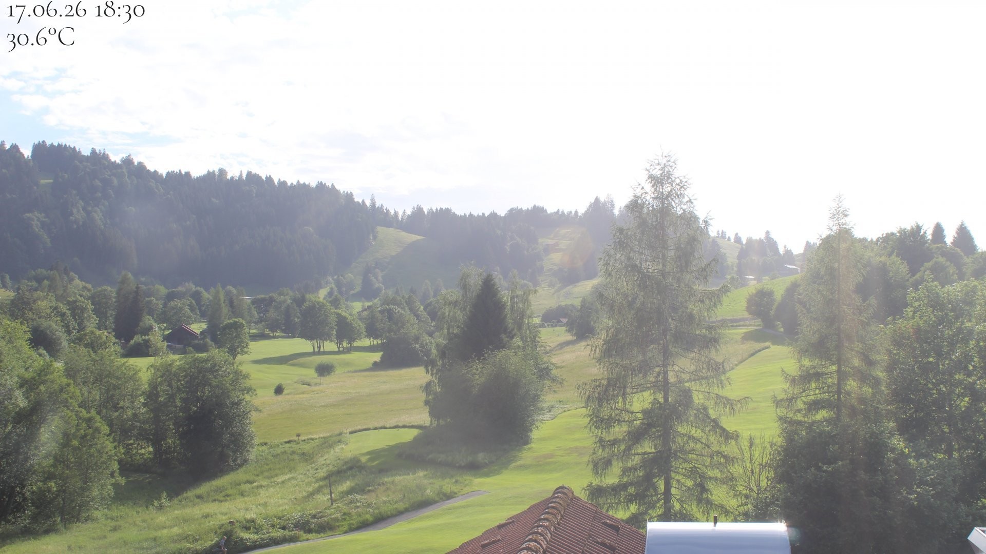 Archived image Webcam Hotel Schratt in Oberstaufen - View Golf Course