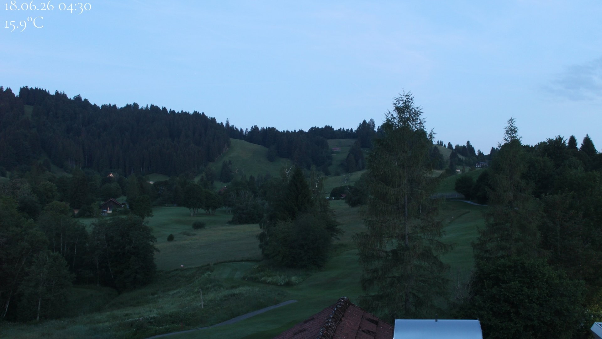 Archived image Webcam Hotel Schratt in Oberstaufen - View Golf Course