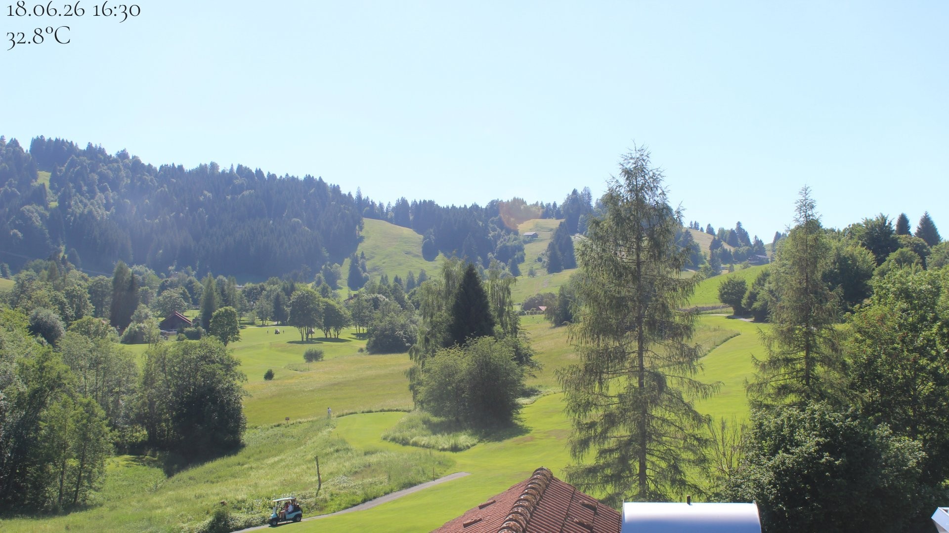 Archived image Webcam Hotel Schratt in Oberstaufen - View Golf Course