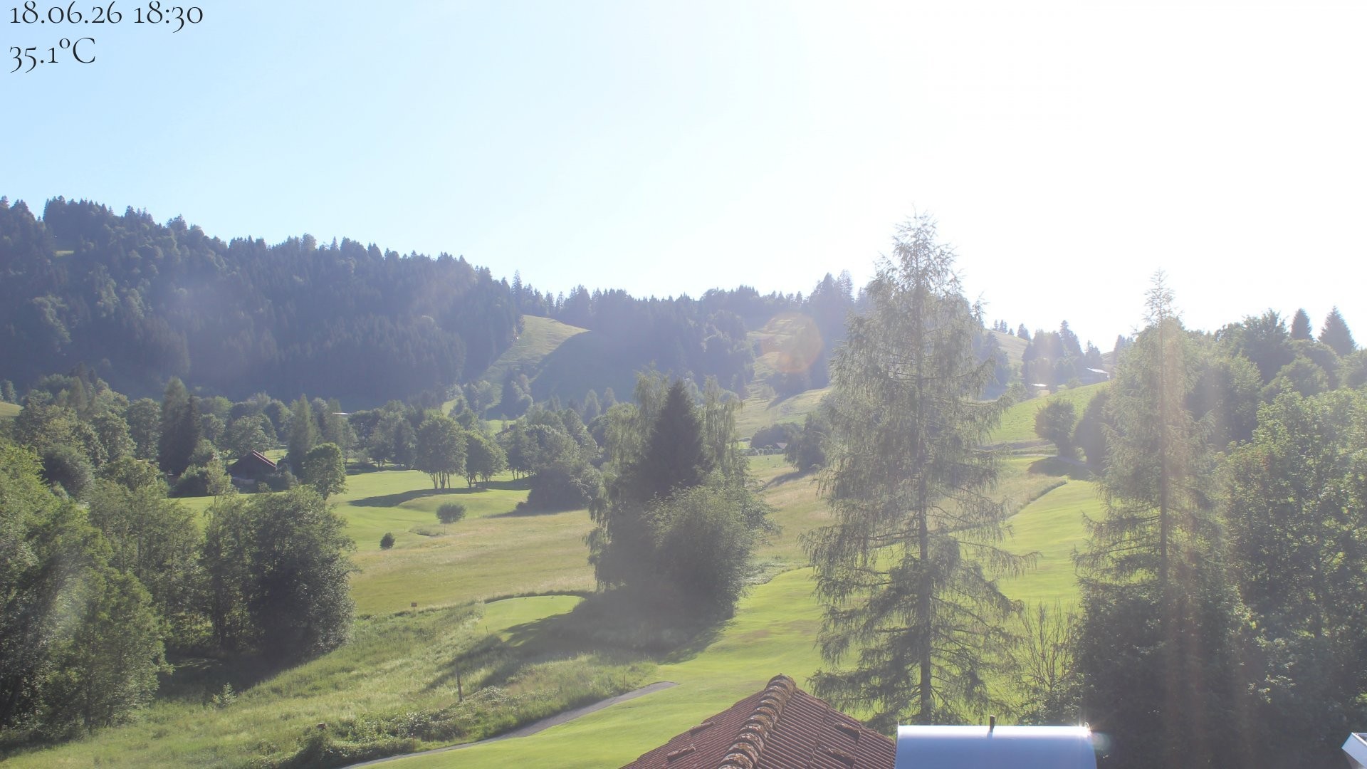 Archiv Foto Webcam Biohotel Schratt in Oberstaufen - Blick Golfplatz