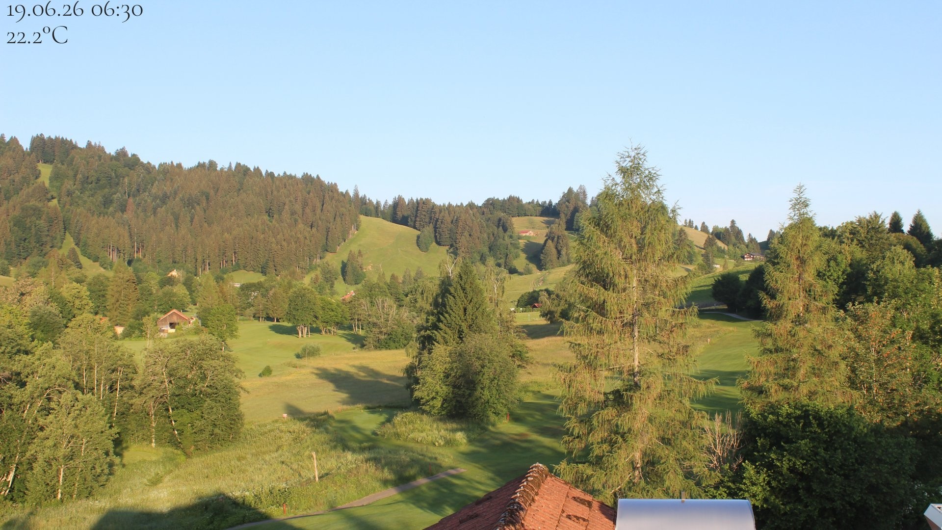 Archiv Foto Webcam Biohotel Schratt in Oberstaufen - Blick Golfplatz