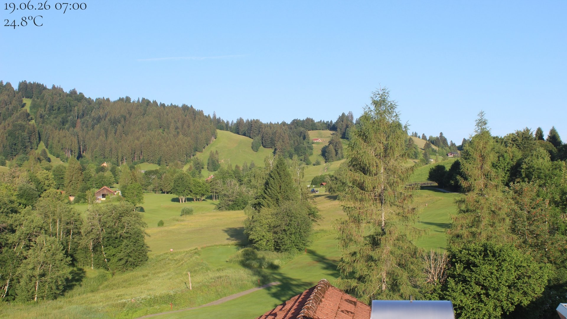 Archiv Foto Webcam Biohotel Schratt in Oberstaufen - Blick Golfplatz