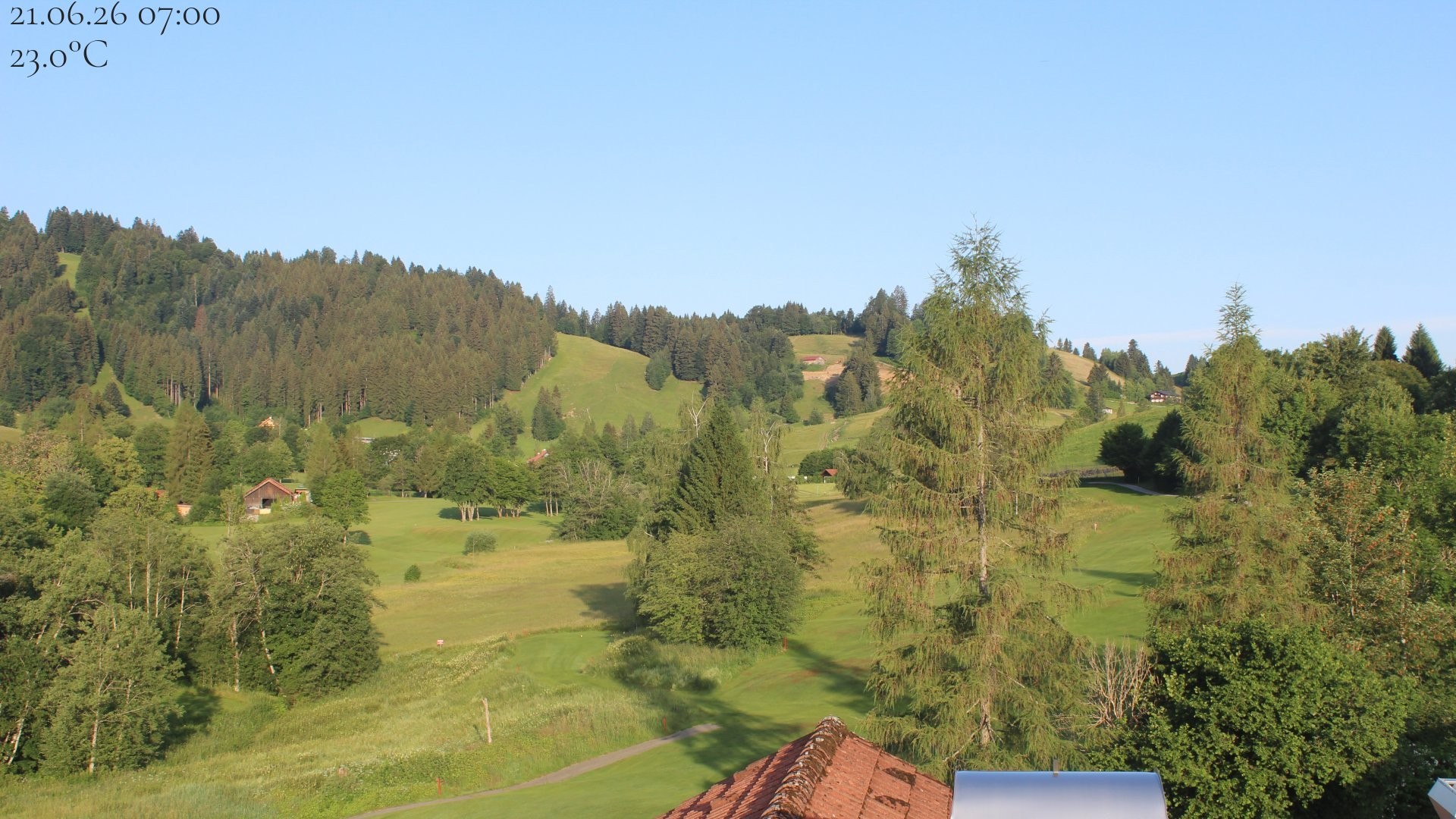Archived image Webcam Hotel Schratt in Oberstaufen - View Golf Course