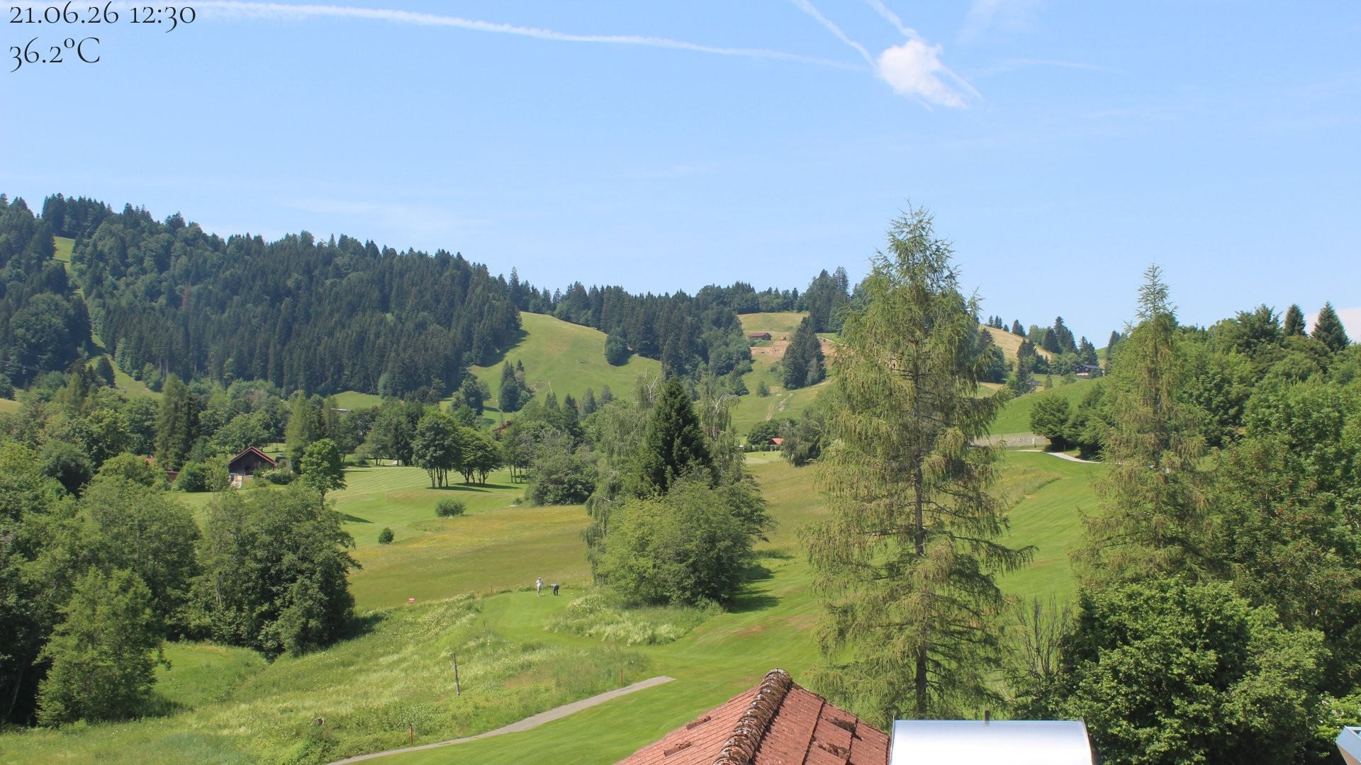 Archived image Webcam Hotel Schratt in Oberstaufen - View Golf Course