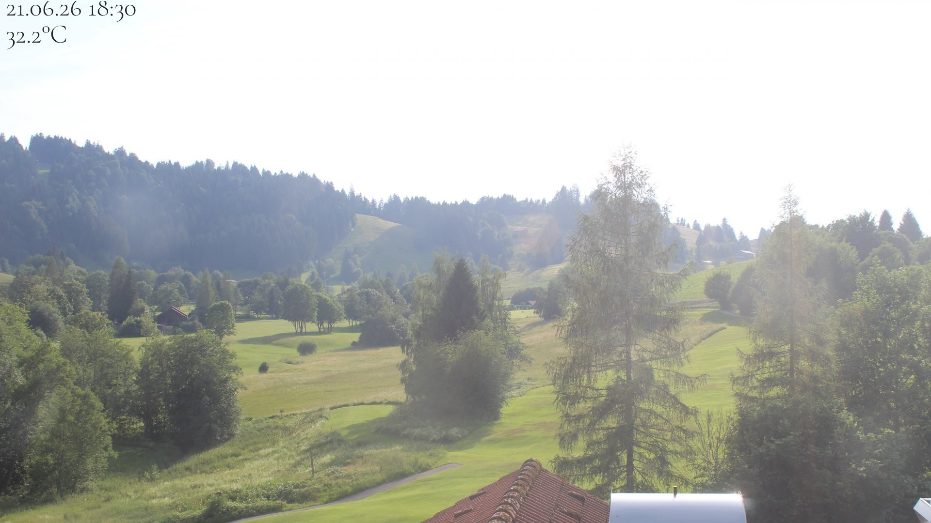 Archived image Webcam Hotel Schratt in Oberstaufen - View Golf Course