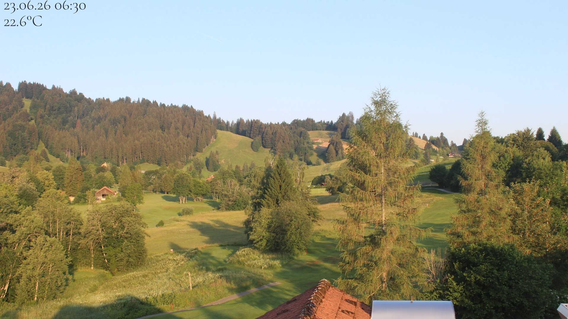 Archiv Foto Webcam Biohotel Schratt in Oberstaufen - Blick Golfplatz