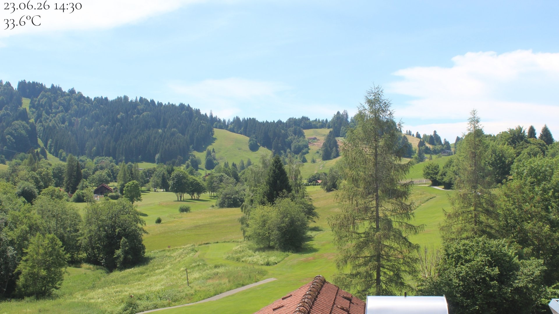 Archiv Foto Webcam Biohotel Schratt in Oberstaufen - Blick Golfplatz