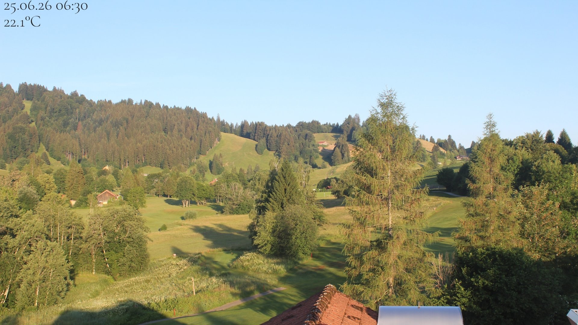 Archiv Foto Webcam Biohotel Schratt in Oberstaufen - Blick Golfplatz