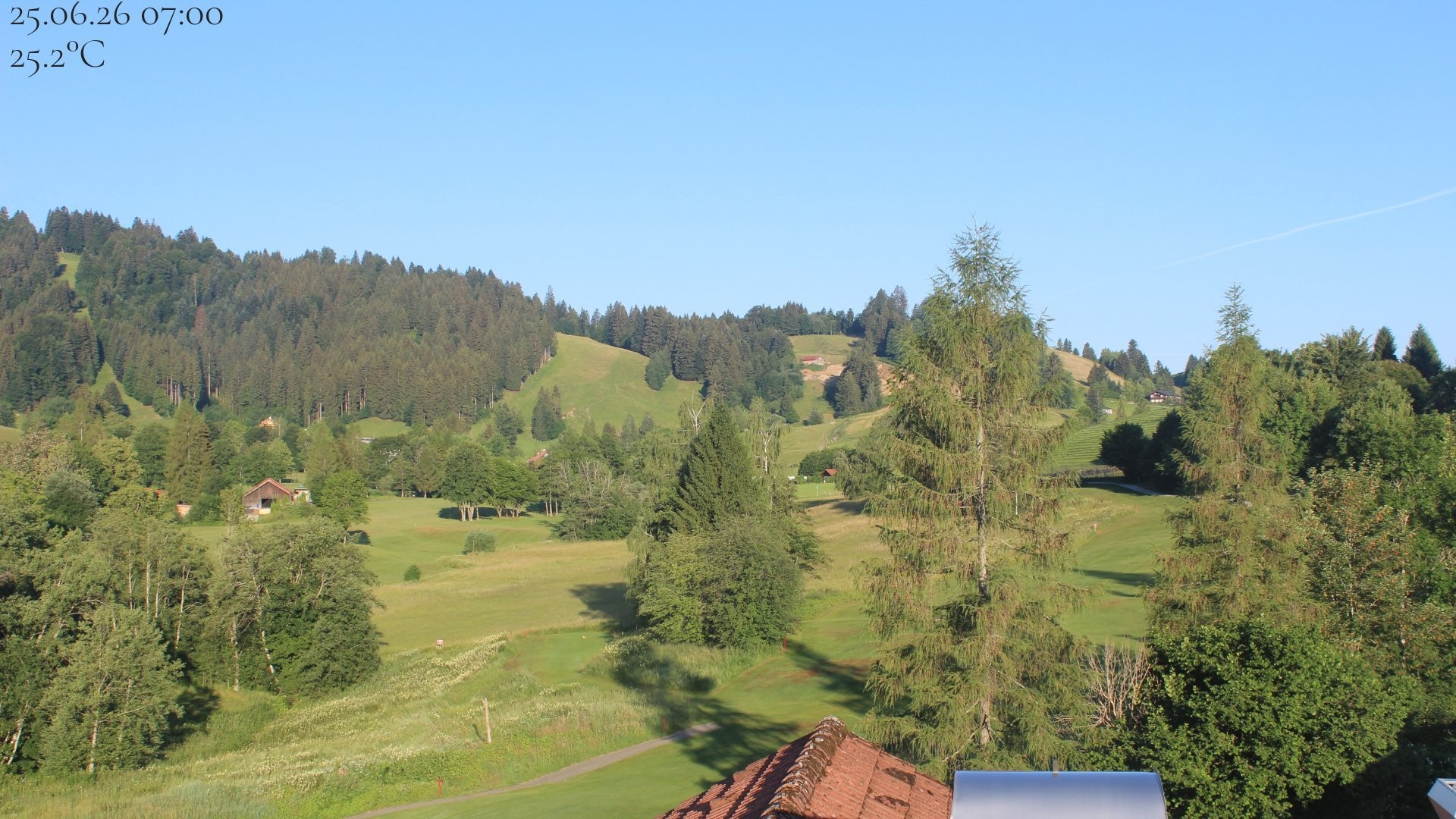 Archiv Foto Webcam Biohotel Schratt in Oberstaufen - Blick Golfplatz