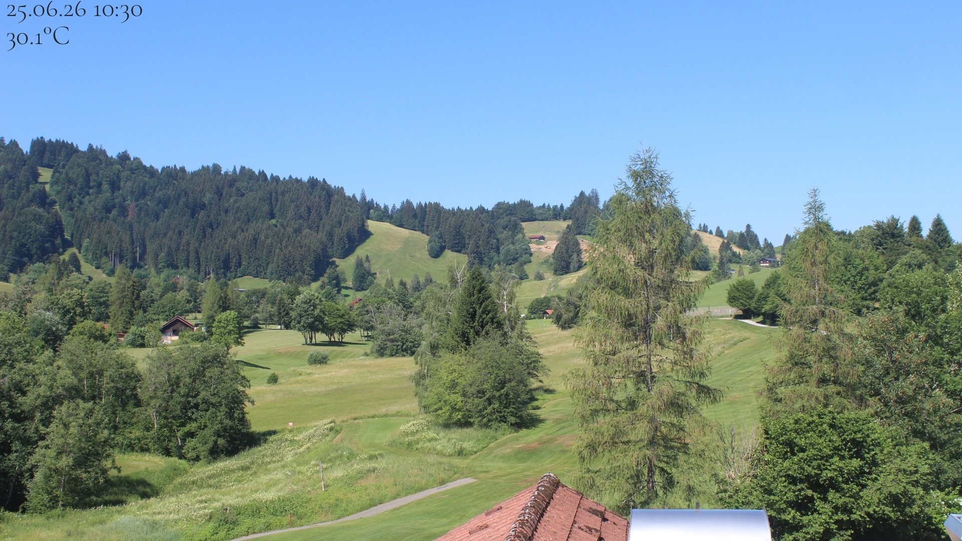Archiv Foto Webcam Biohotel Schratt in Oberstaufen - Blick Golfplatz