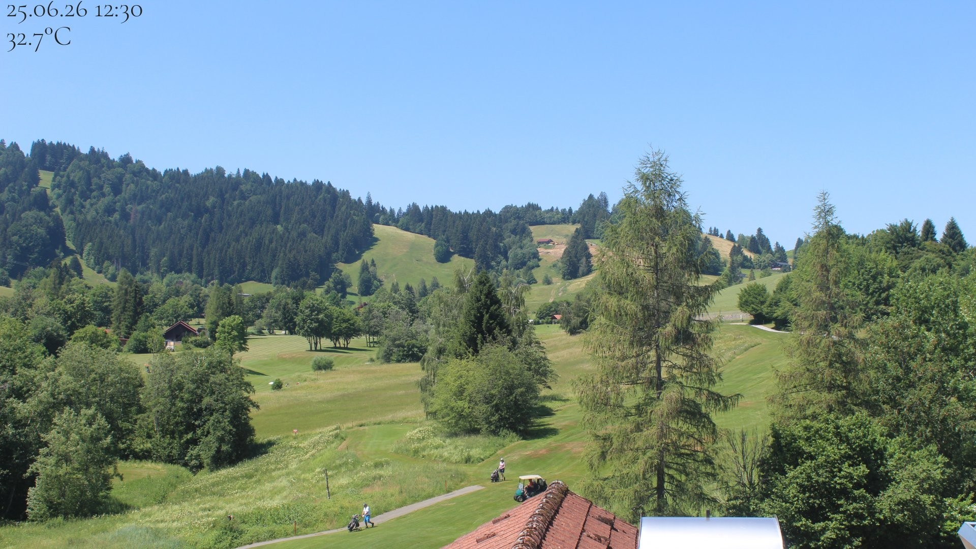 Archiv Foto Webcam Biohotel Schratt in Oberstaufen - Blick Golfplatz