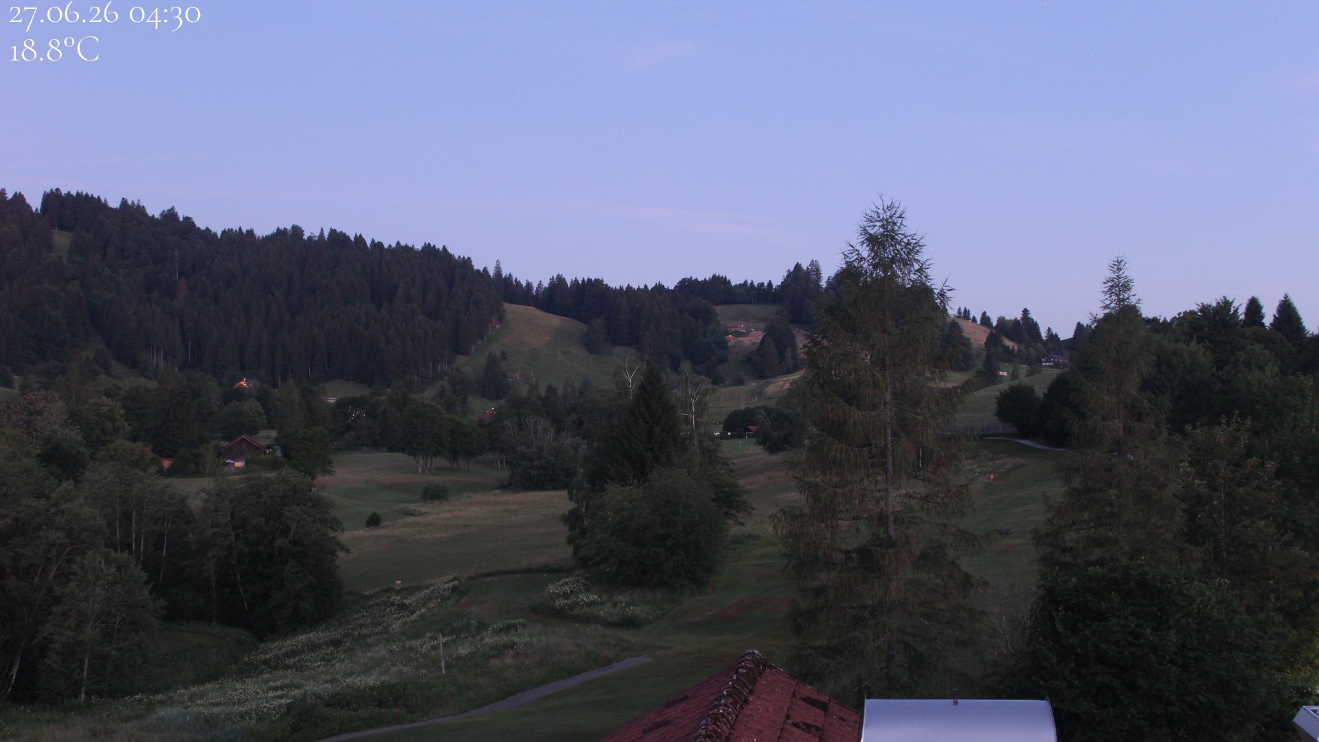 Archived image Webcam Hotel Schratt in Oberstaufen - View Golf Course