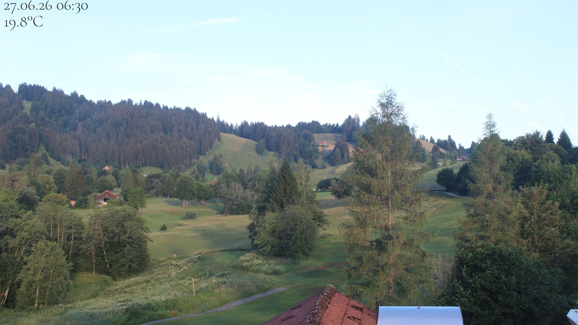 Archived image Webcam Hotel Schratt in Oberstaufen - View Golf Course