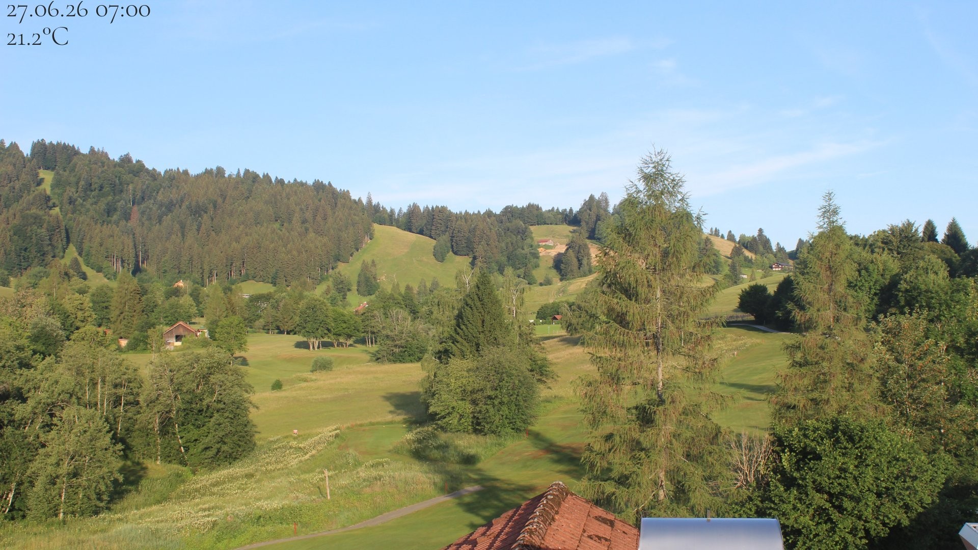 Archived image Webcam Hotel Schratt in Oberstaufen - View Golf Course