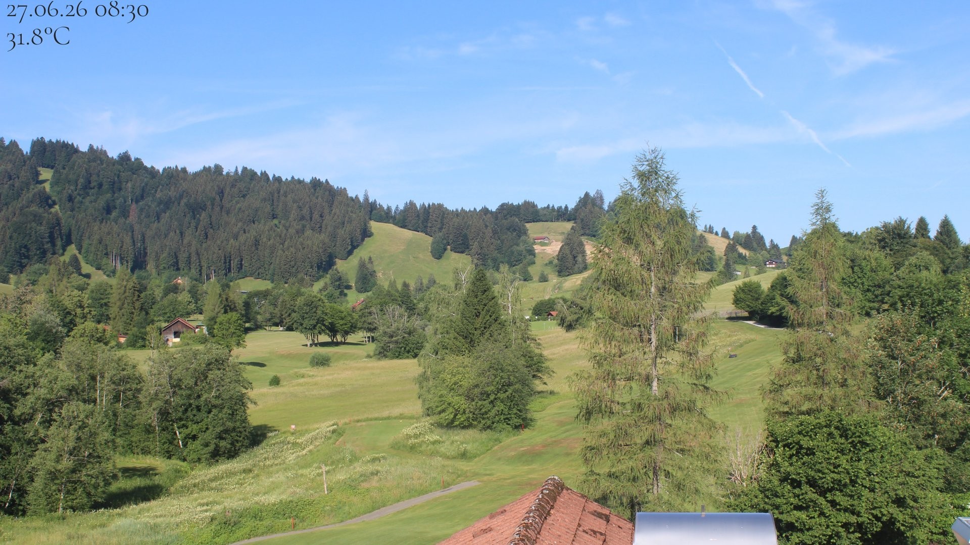 Archived image Webcam Hotel Schratt in Oberstaufen - View Golf Course