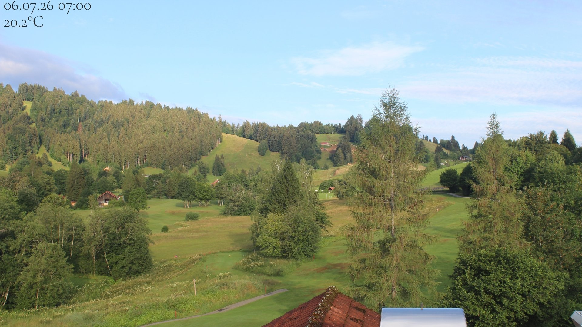 Archived image Webcam Hotel Schratt in Oberstaufen - View Golf Course