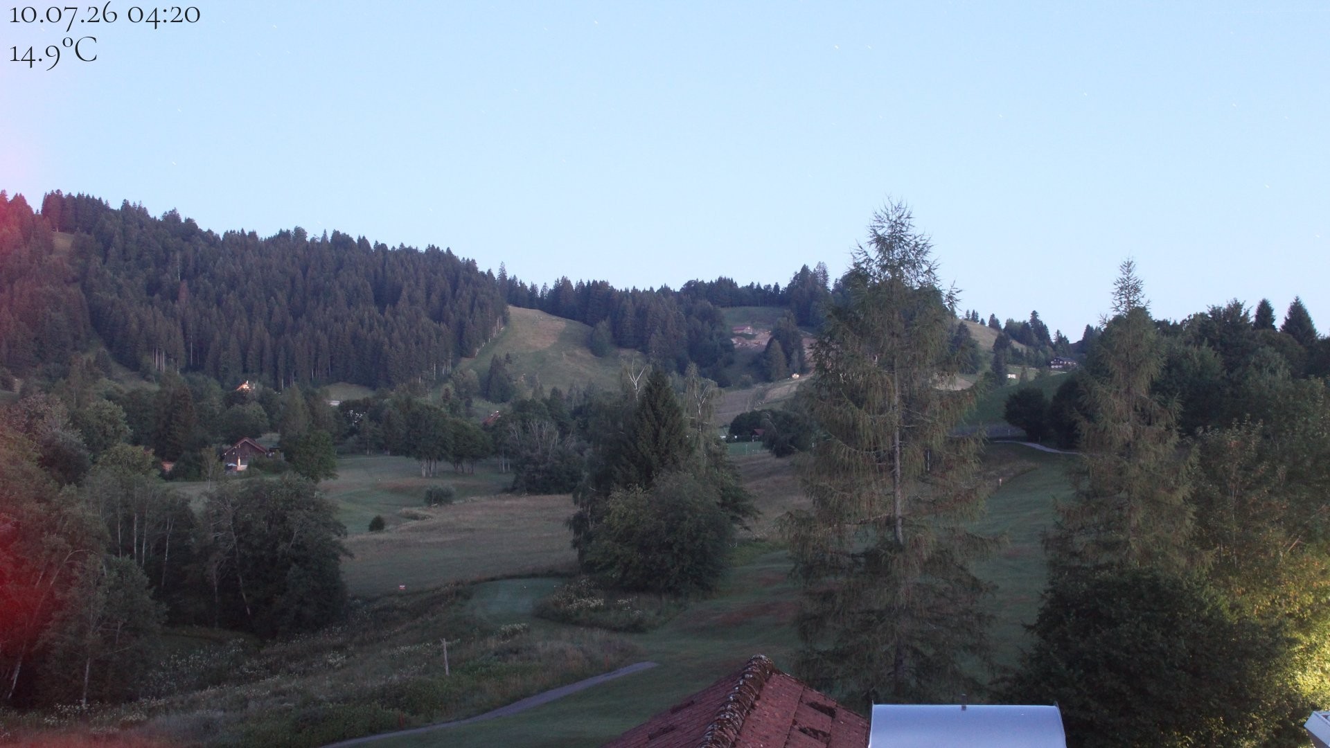 Archiv Foto Webcam Biohotel Schratt in Oberstaufen - Blick Golfplatz