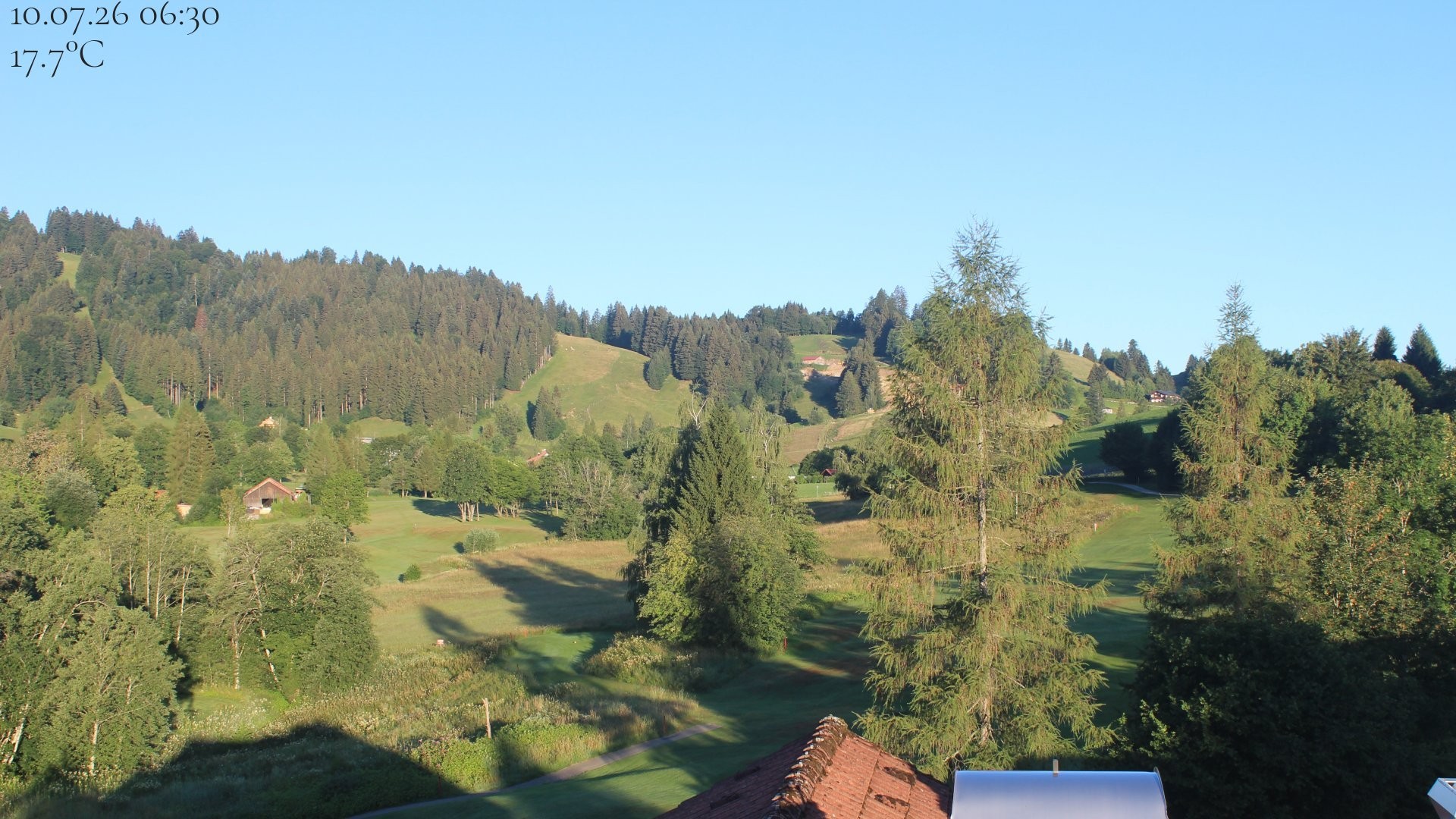 Archiv Foto Webcam Biohotel Schratt in Oberstaufen - Blick Golfplatz