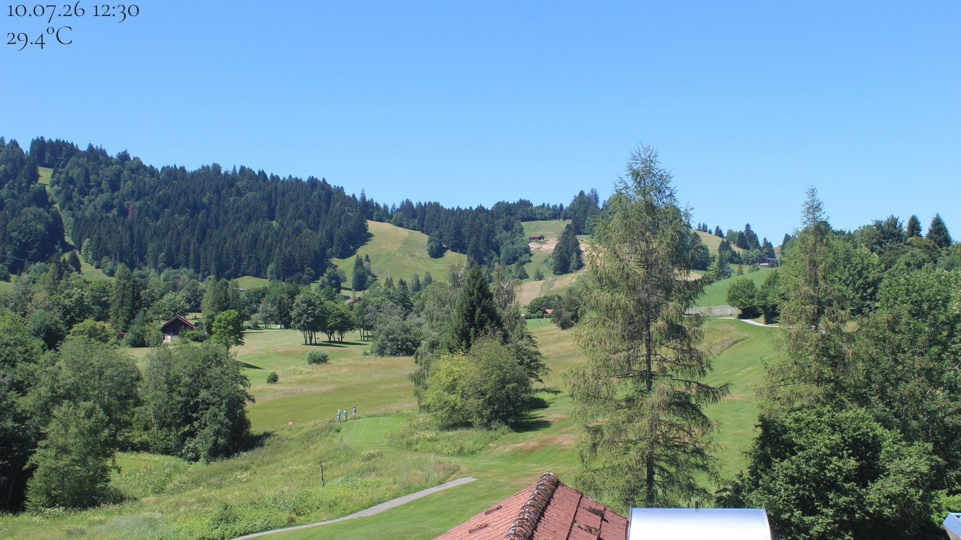 Archiv Foto Webcam Biohotel Schratt in Oberstaufen - Blick Golfplatz
