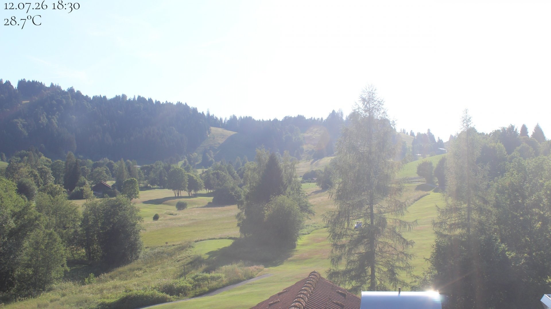 Archived image Webcam Hotel Schratt in Oberstaufen - View Golf Course