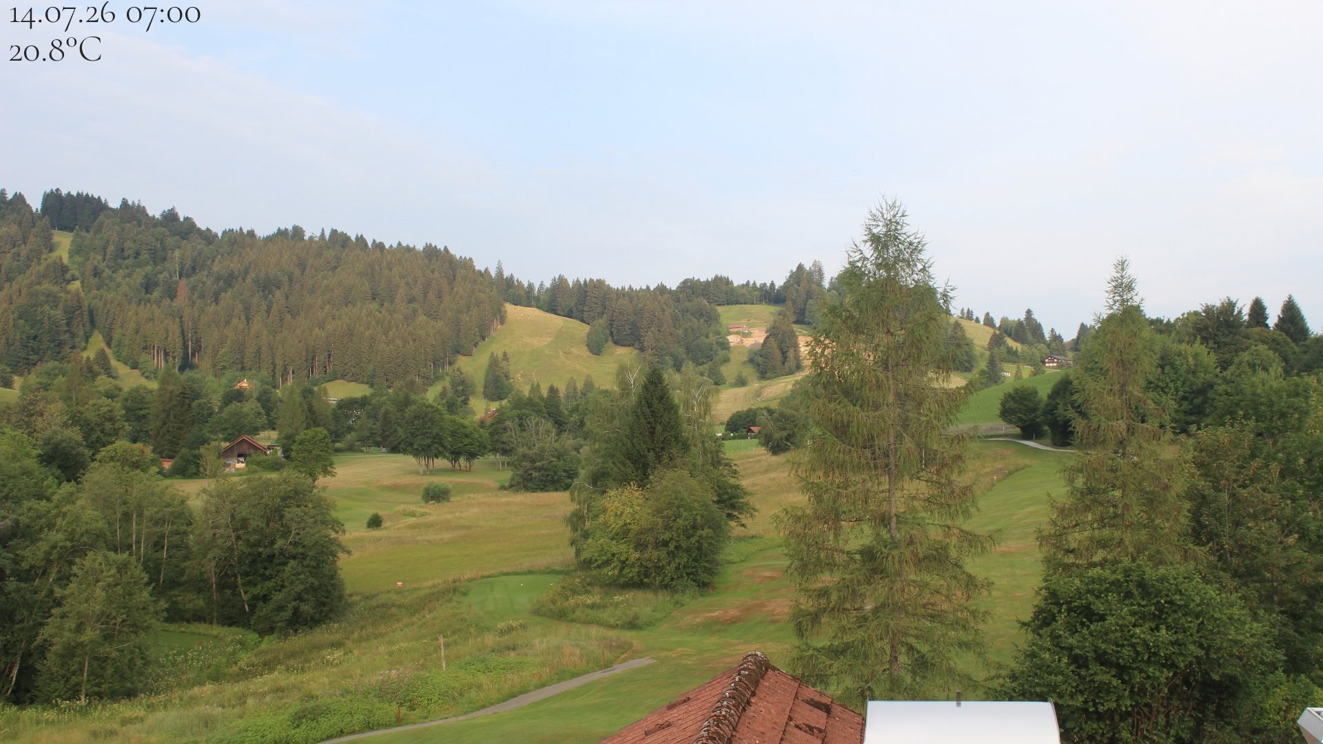 Archiv Foto Webcam Biohotel Schratt in Oberstaufen - Blick Golfplatz
