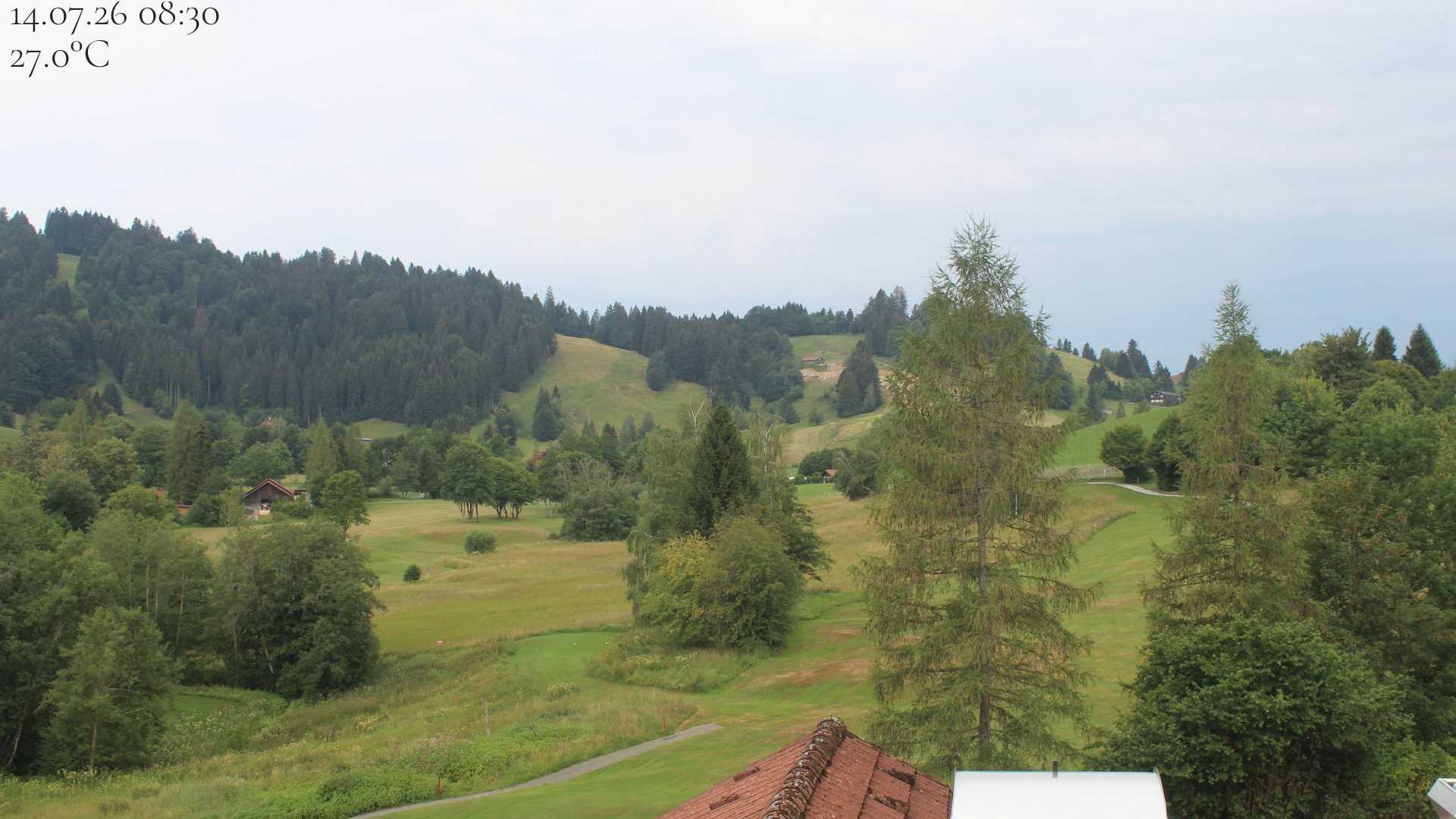 Archiv Foto Webcam Biohotel Schratt in Oberstaufen - Blick Golfplatz
