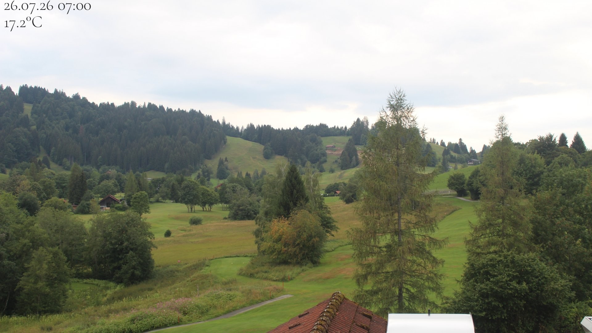 Archiv Foto Webcam Biohotel Schratt in Oberstaufen - Blick Golfplatz