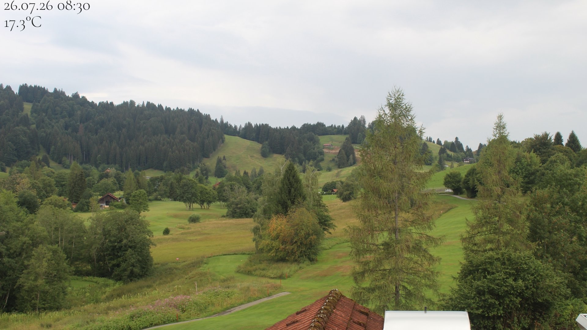 Archiv Foto Webcam Biohotel Schratt in Oberstaufen - Blick Golfplatz
