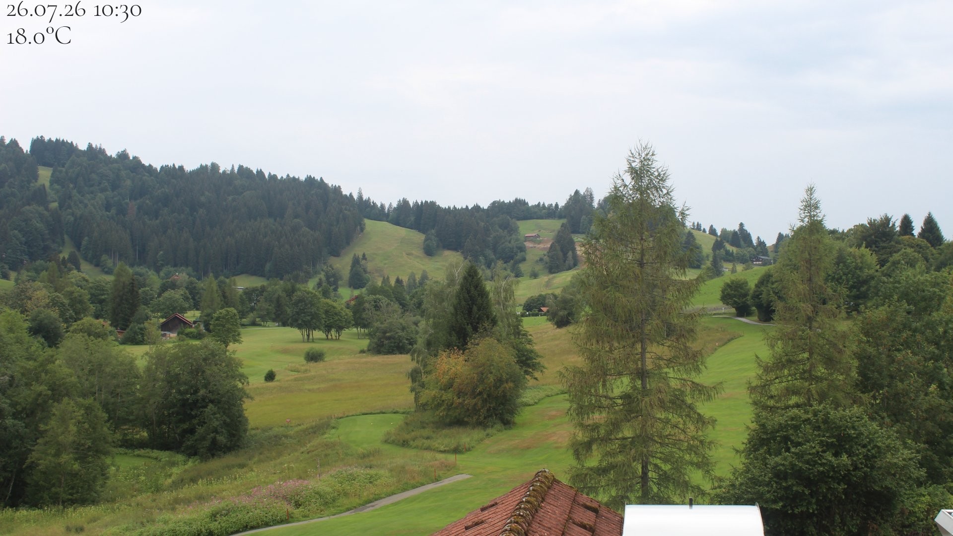 Archiv Foto Webcam Biohotel Schratt in Oberstaufen - Blick Golfplatz