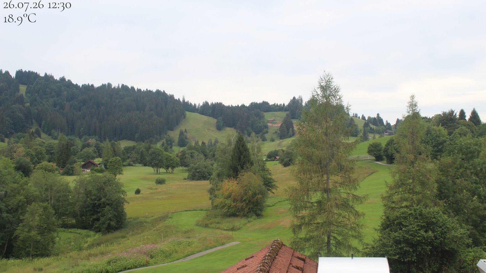 Archiv Foto Webcam Biohotel Schratt in Oberstaufen - Blick Golfplatz