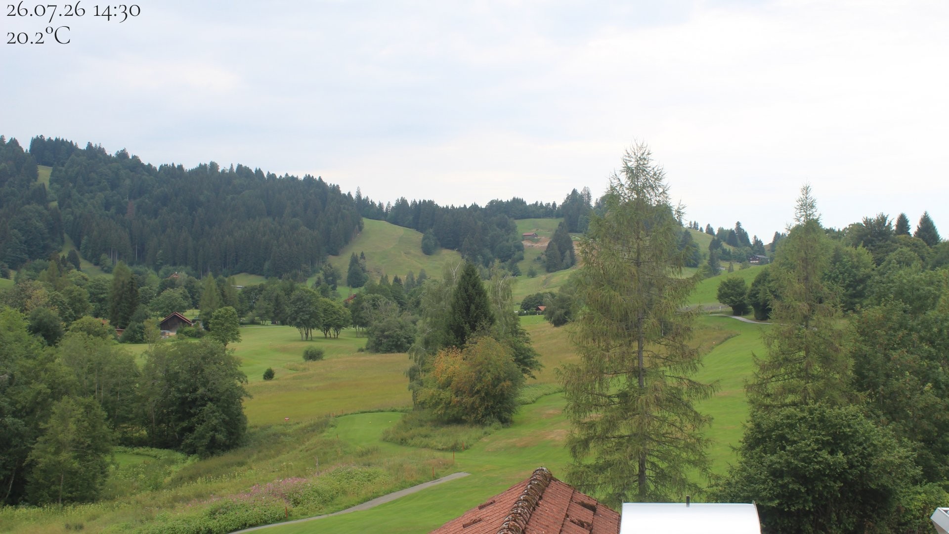 Archiv Foto Webcam Biohotel Schratt in Oberstaufen - Blick Golfplatz