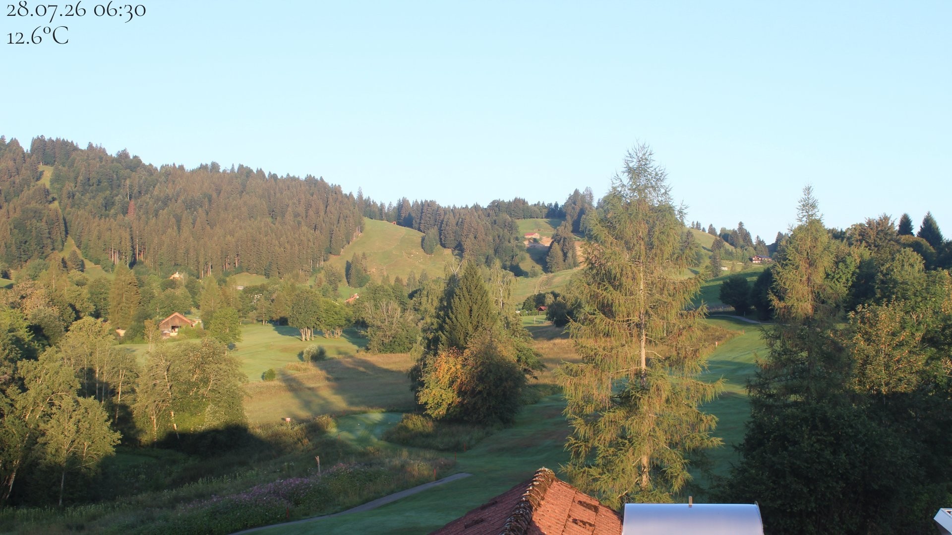 Archiv Foto Webcam Biohotel Schratt in Oberstaufen - Blick Golfplatz
