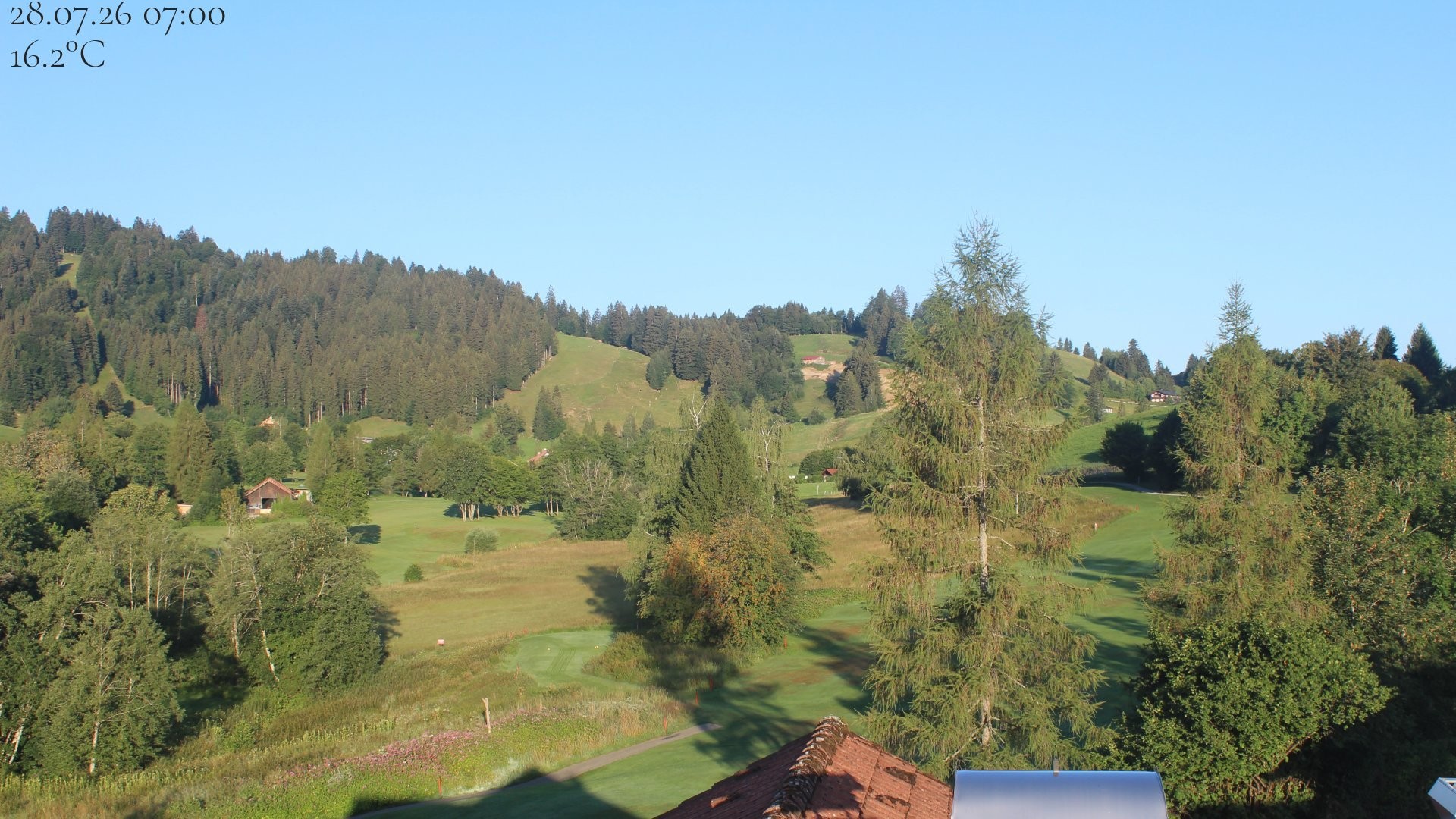Archiv Foto Webcam Biohotel Schratt in Oberstaufen - Blick Golfplatz