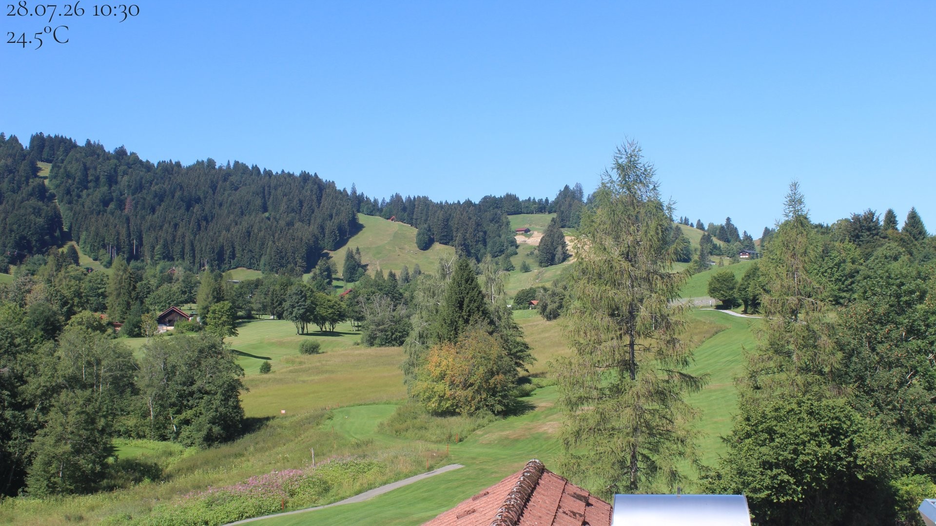 Archiv Foto Webcam Biohotel Schratt in Oberstaufen - Blick Golfplatz