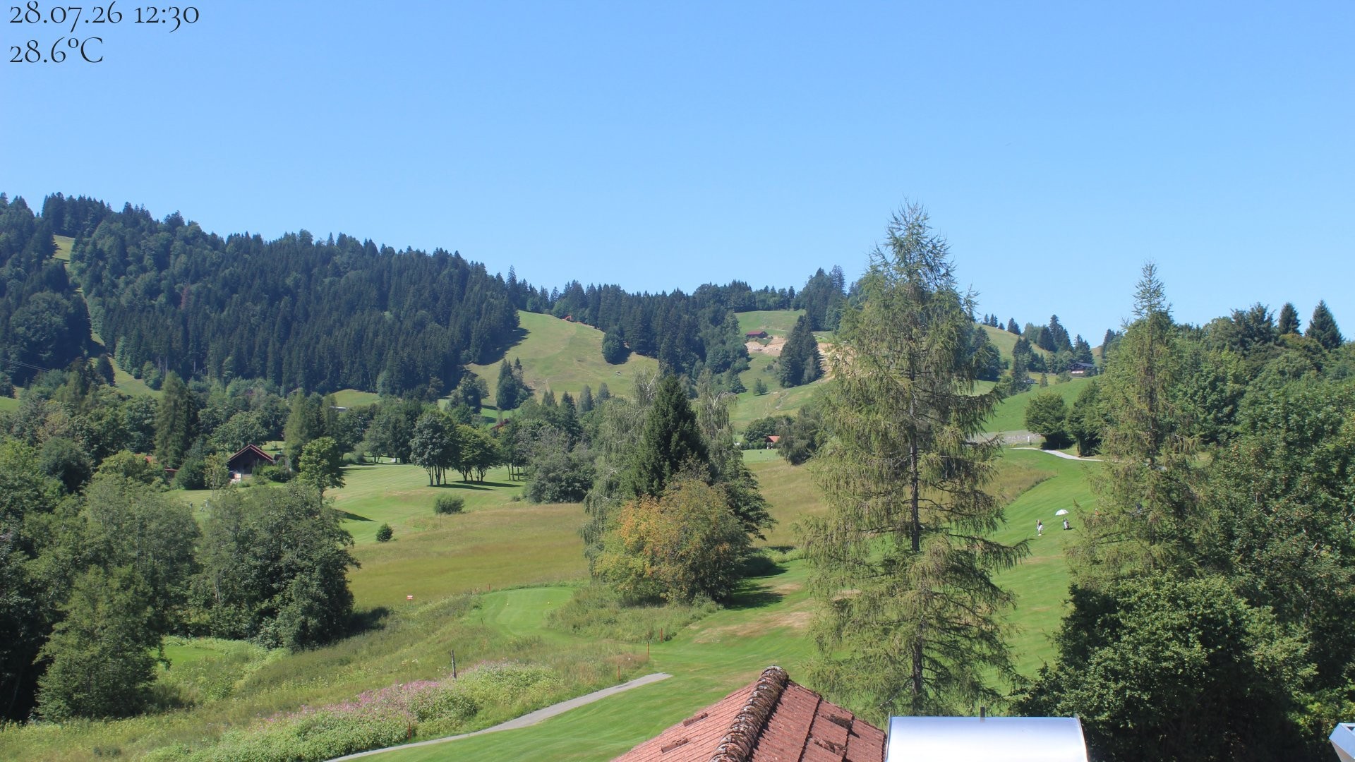 Archived image Webcam Hotel Schratt in Oberstaufen - View Golf Course