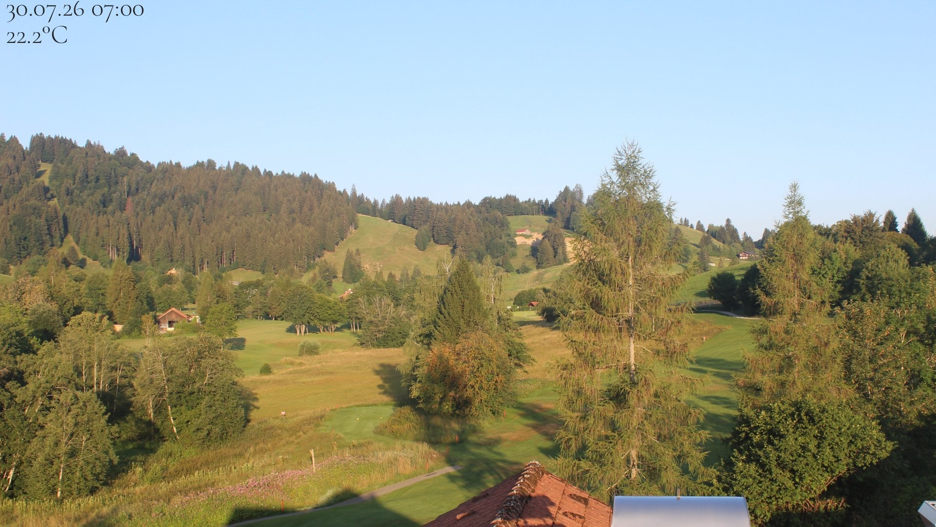 Archiv Foto Webcam Biohotel Schratt in Oberstaufen - Blick Golfplatz