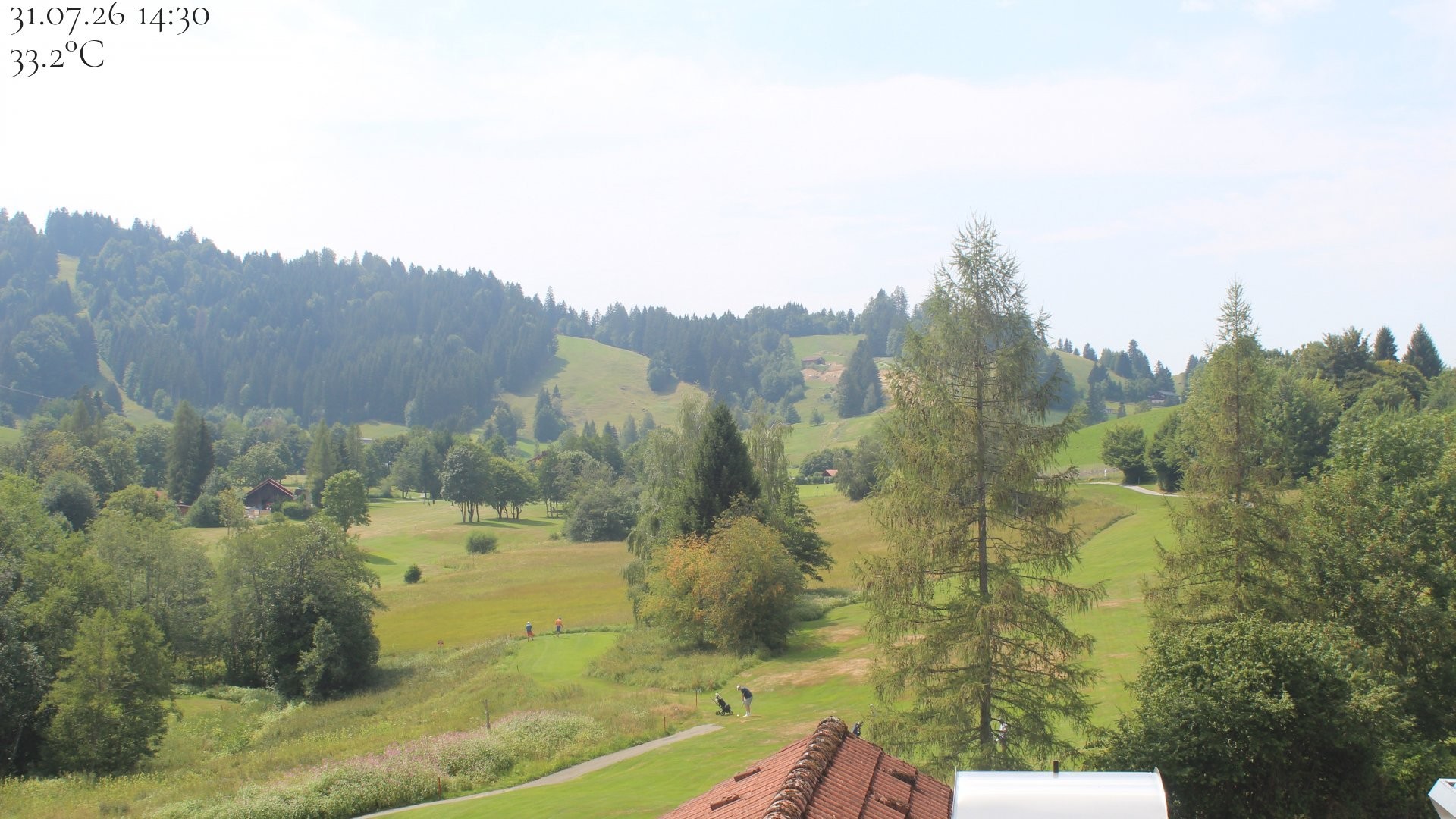Archiv Foto Webcam Biohotel Schratt in Oberstaufen - Blick Golfplatz